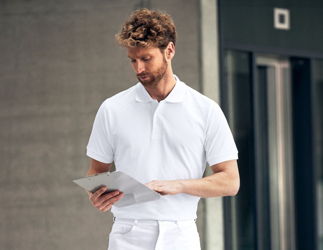 T-Shirts, Pullover & Skjorter: e.s. Polo-Shirt cotton + hvid 1