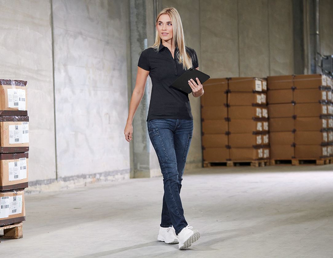 T-Shirts, Pullover & Skjorter: e.s. Polo-Shirt cotton stretch, damer + sort 1