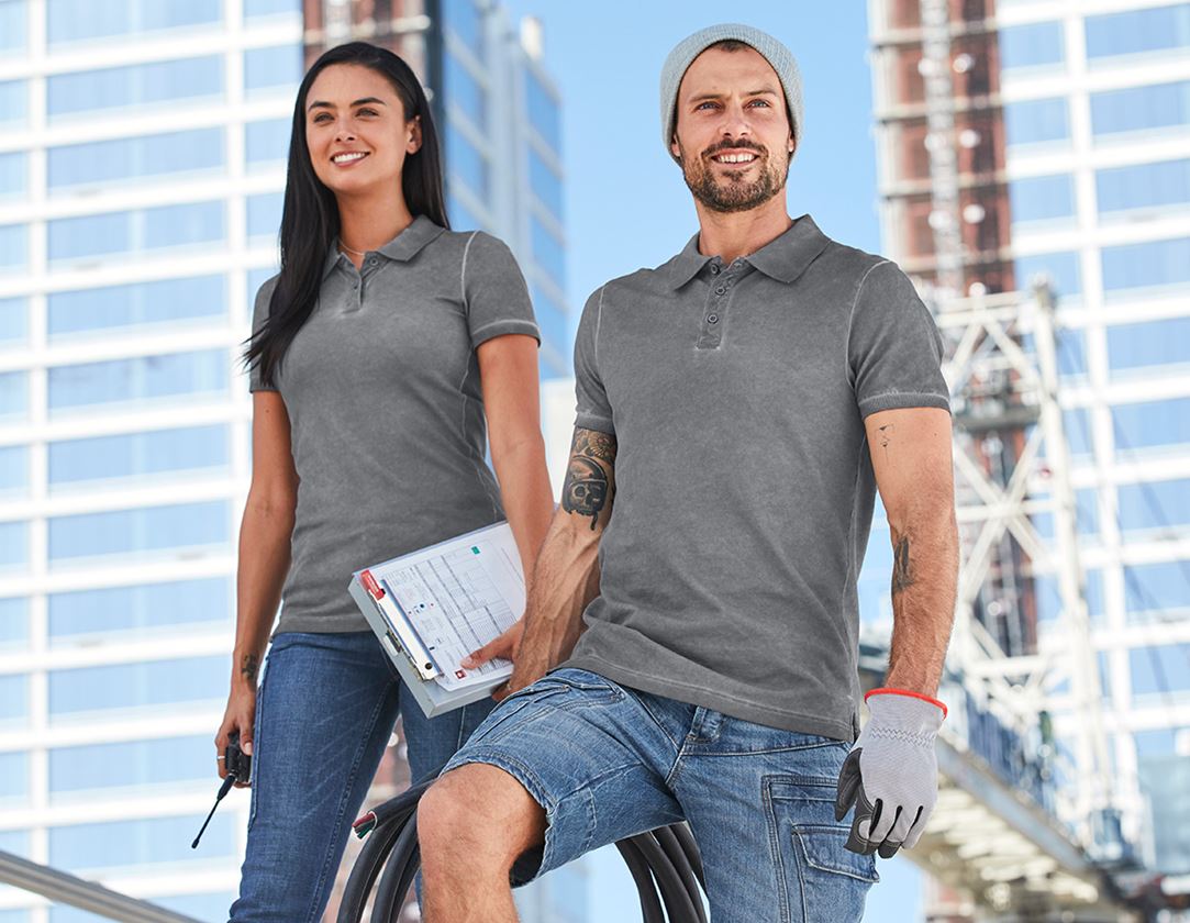 T-Shirts, Pullover & Skjorter: e.s. Polo-Shirt vintage cotton stretch + cement vintage 1