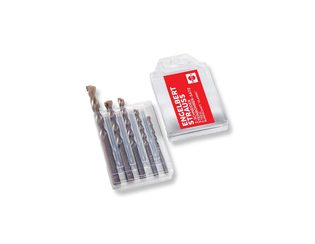 Drills: e.s. 2-blade stone drill set round shaft classic 2
