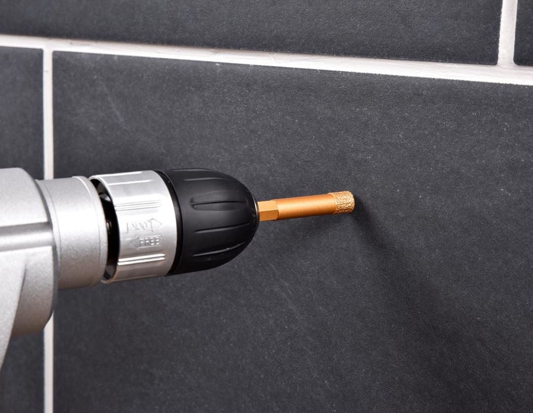 Drills: e.s. Diamond tile drill set, hex shaft 4