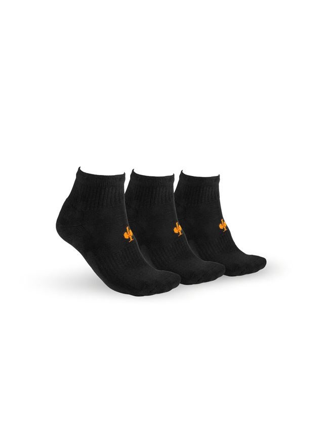 Socks: e.s. Allround socks Classic light/mid,pack of 3 + black/high-vis yellow