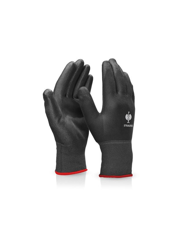 Coated: PU micro gloves + black