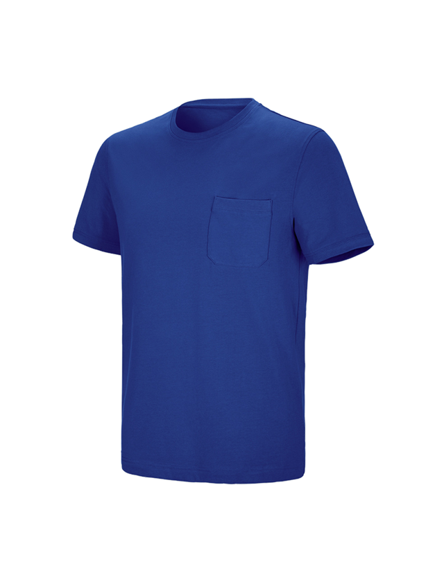 Emner: e.s. T-shirt cotton stretch Pocket + kornblå