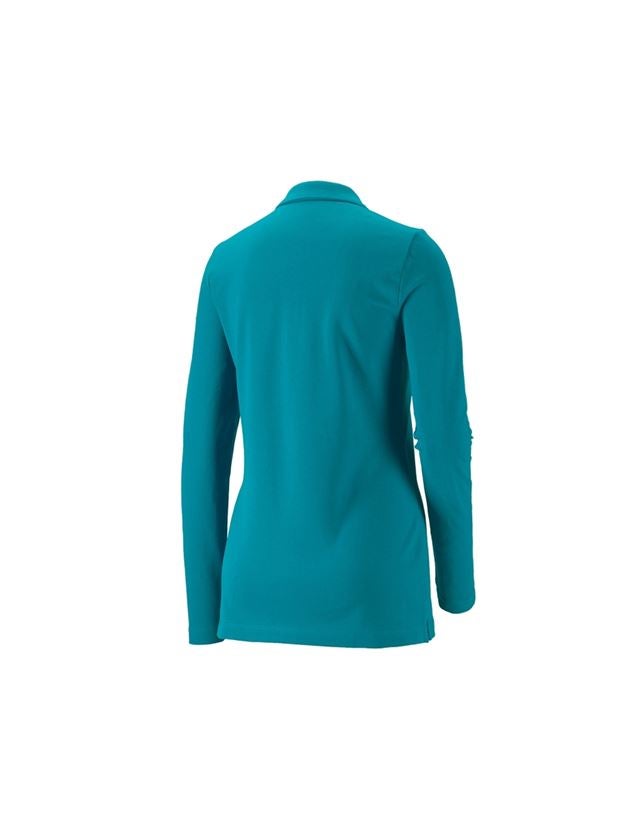 Topics: e.s. Pique-Polo longsleeve cotton stretch,ladies' + ocean 1