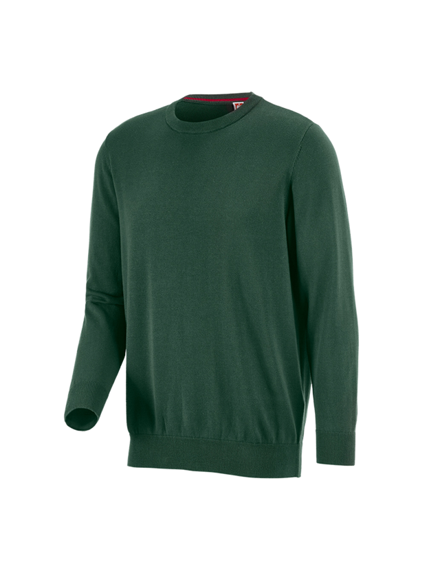 T-Shirts, Pullover & Skjorter: e.s. strikpullover, rund hals + grøn