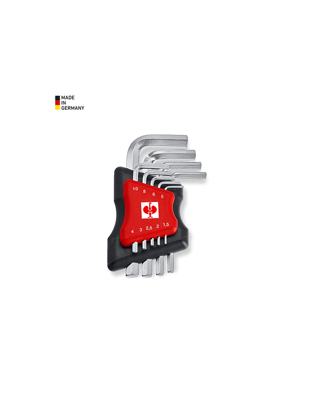 Screwdrivers: e.s. Hex-angled wrench set, short