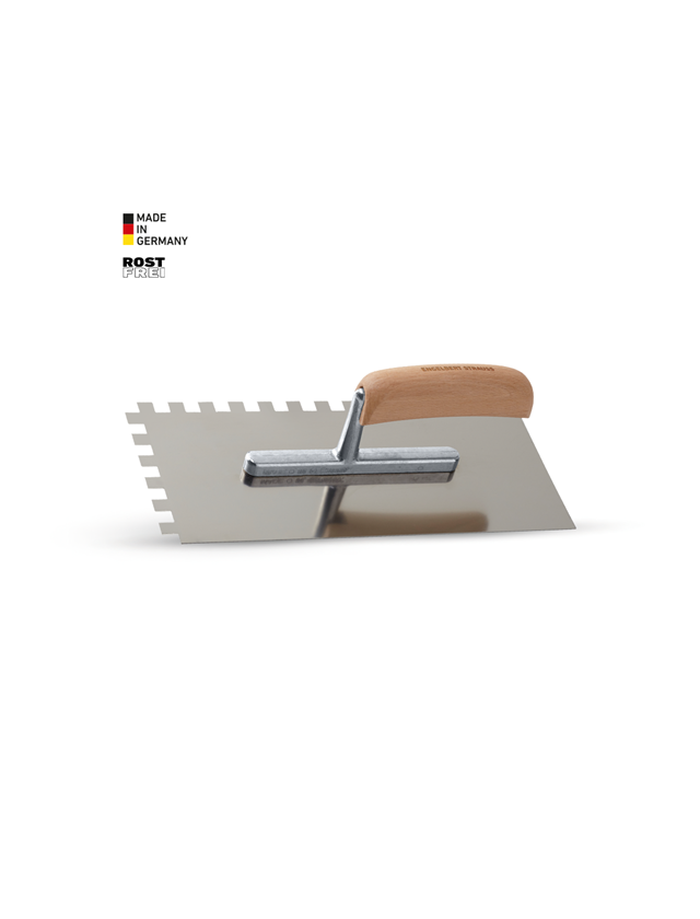 Murske | Spartler | Murebræt: e.s. Glitteske med fortanding, rustfrit stål