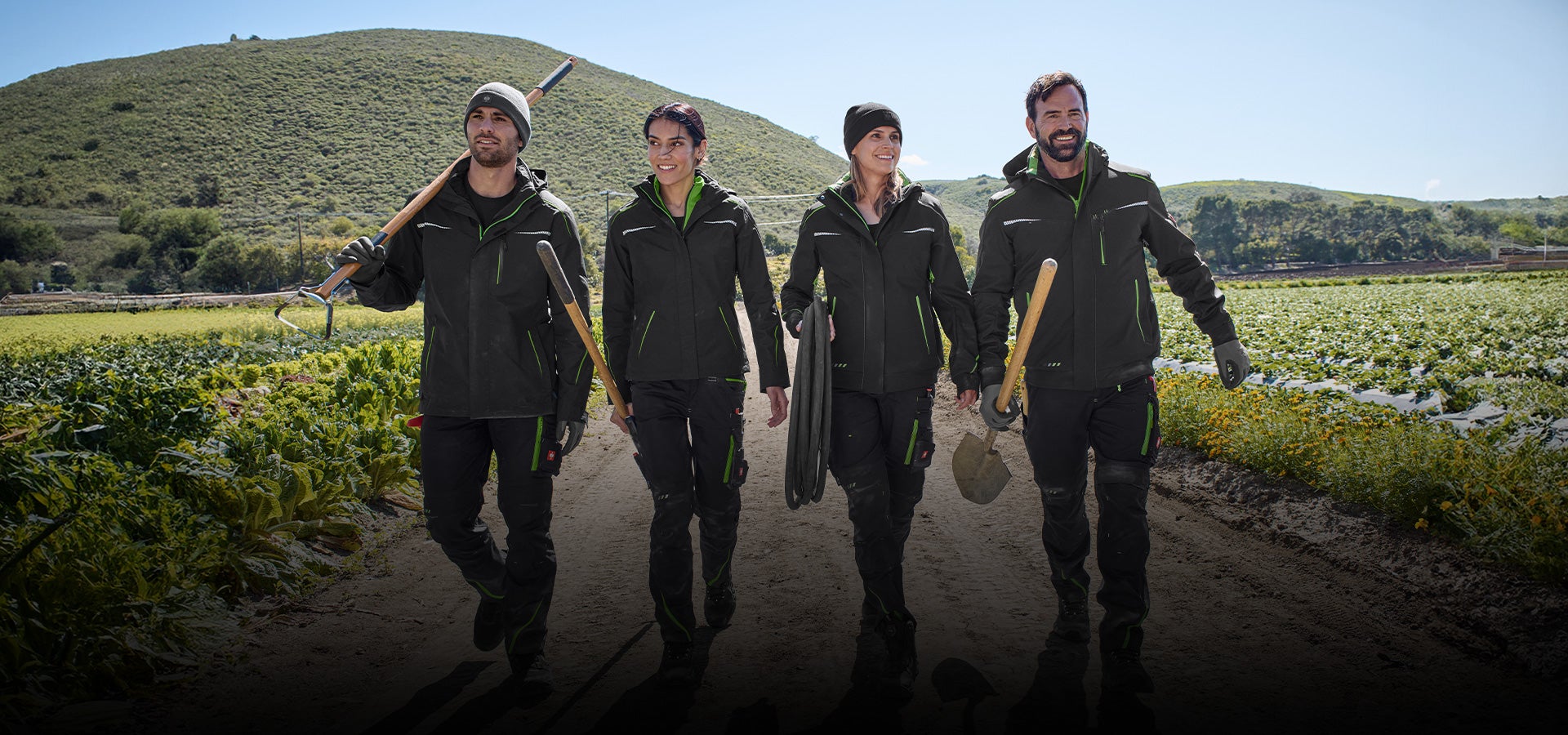 e.s.motion 2020 i den farvekombination sort-havgrøn til herrer og damer
