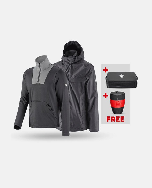 SET: Rain jacket + funct.troyer e.s.concrete