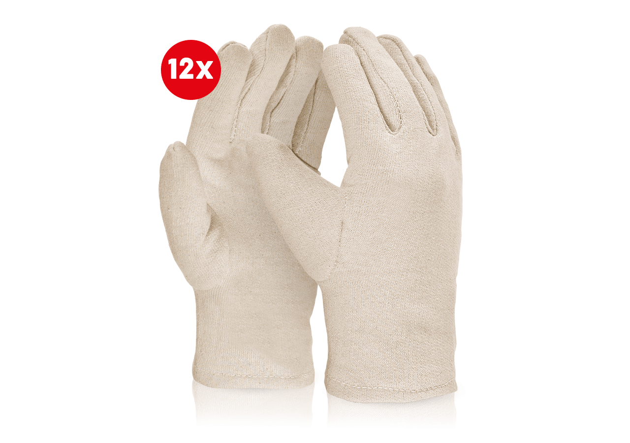 Textile: Jersey gloves, pack of 12 + white