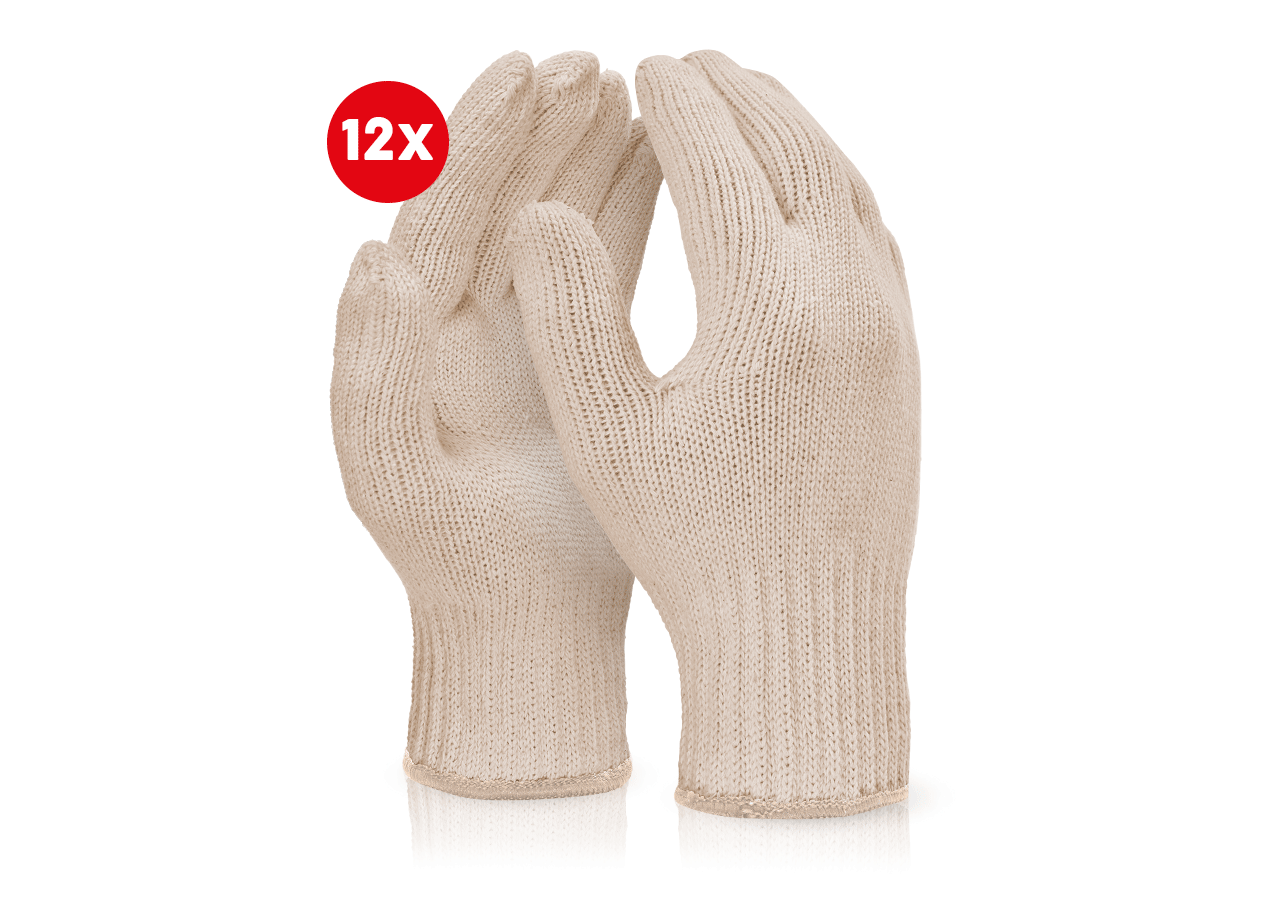 Textile: Knitted gloves, pack of 12 + white