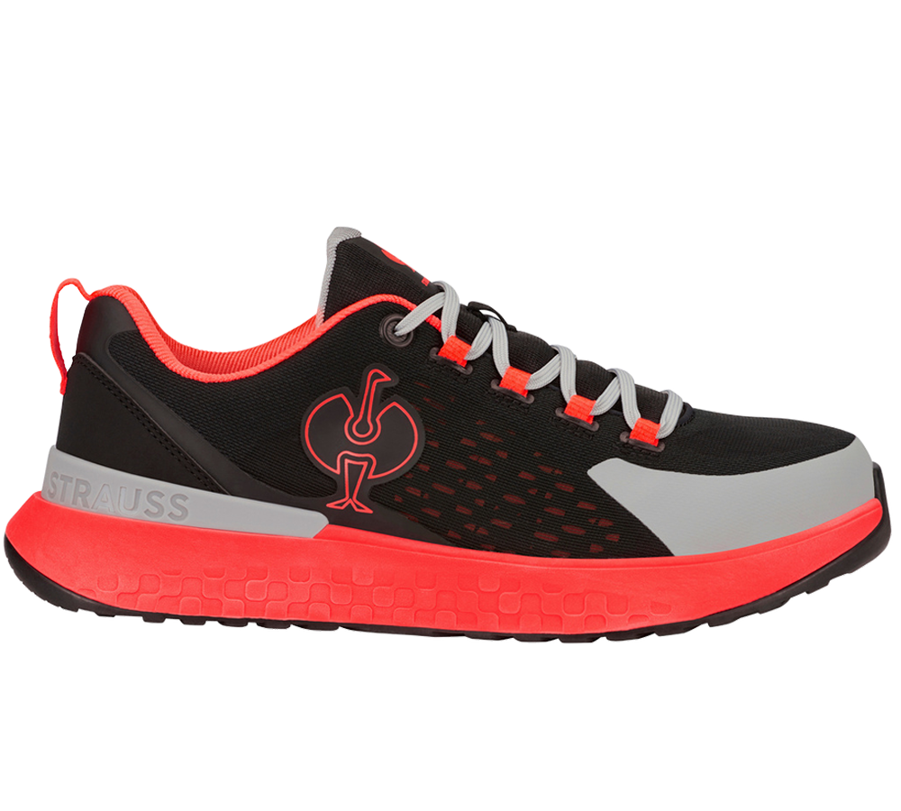 SB: SB Sicherheitshalbschuhe e.s. Comoe low + schwarz/warnrot