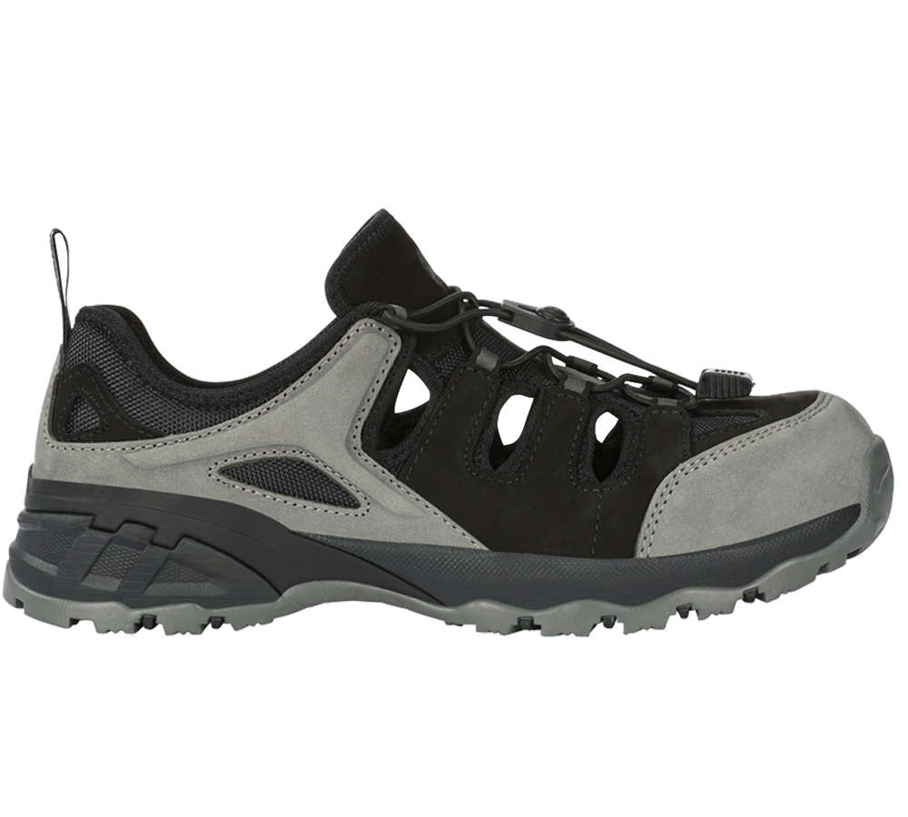 Safety Trainers: e.s. S1 Safety sandals Pallas + cement/black