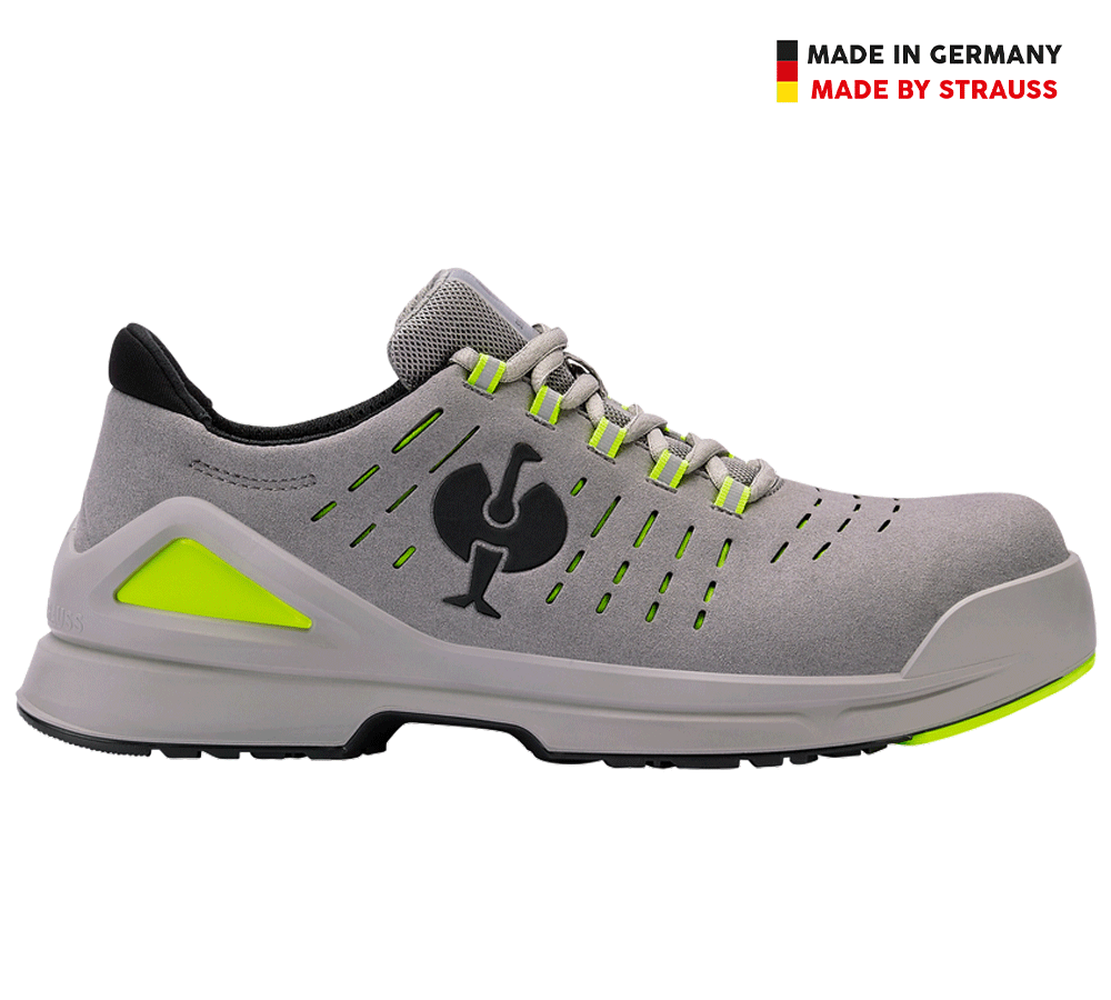 S1: S1 Sicherheitshalbschuhe e.s. Zembra + perlgrau/warngelb