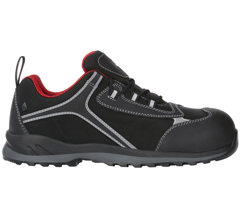 S3: e.s. S3 Sicherheitshalbschuhe Zahnia low + schwarz/rot