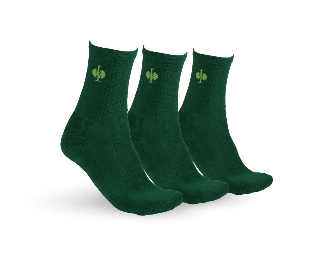 Socks: e.s. Allround socks Classic light/high, pack of 3 + green/seagreen