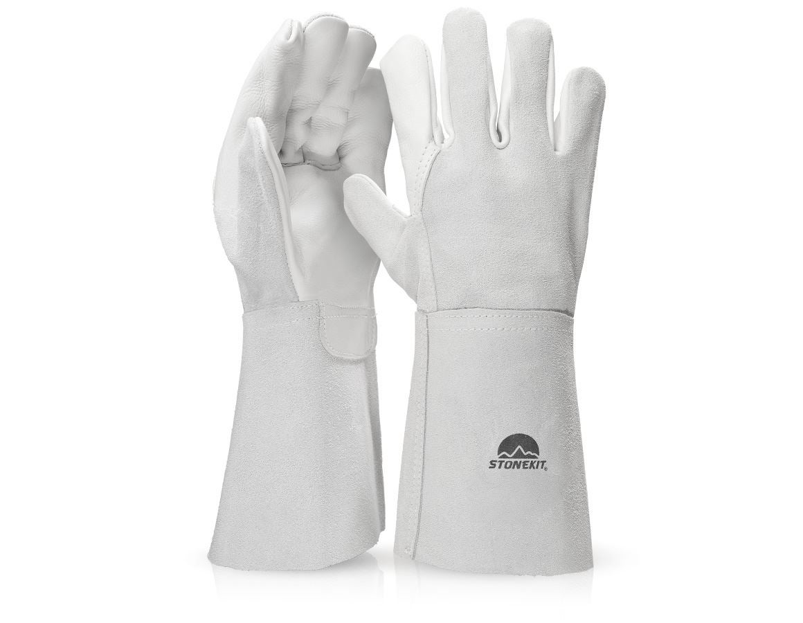 Leather: Leather welder's gloves, long