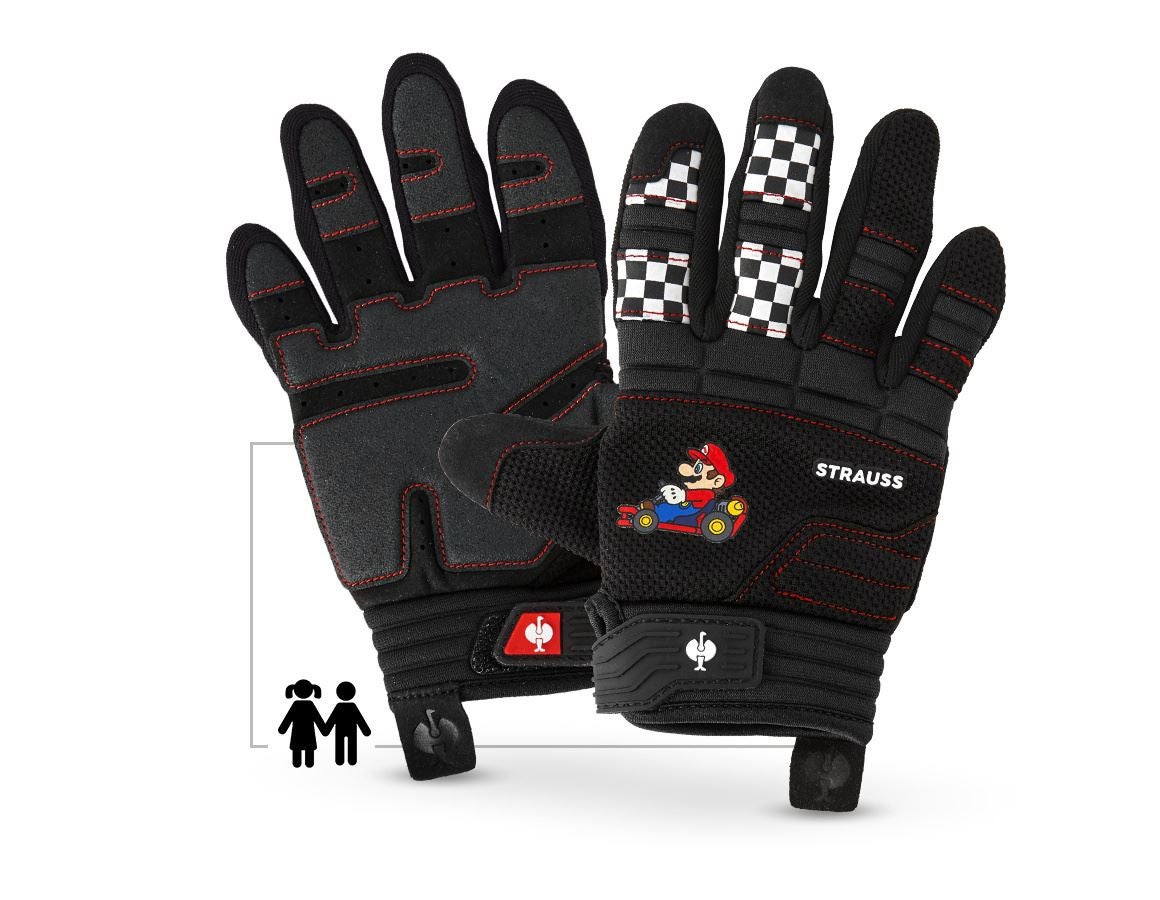 Clothing: Mario Kart Gloves, children's + black
