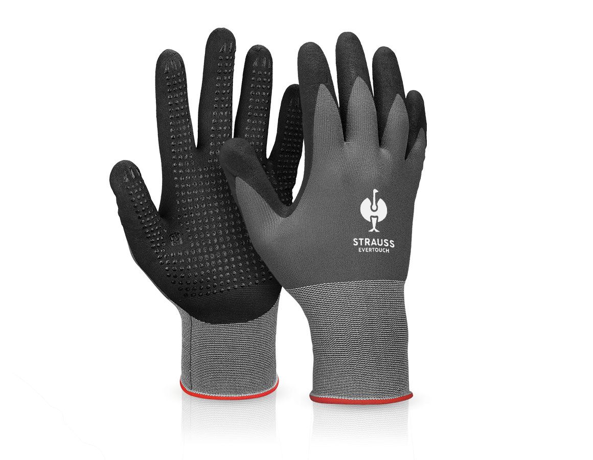 Coated: Nitrile foam gloves evertouch micro plus + black/grey