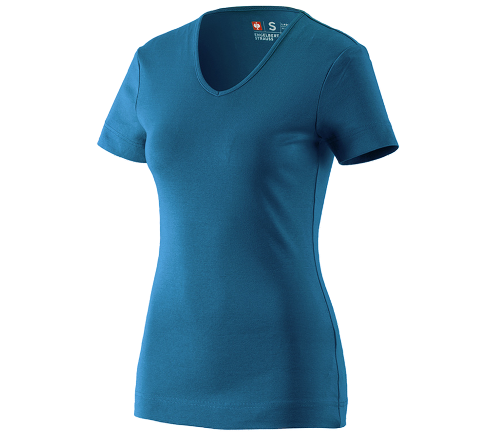 Topics: e.s. T-shirt cotton V-Neck, ladies' + atoll