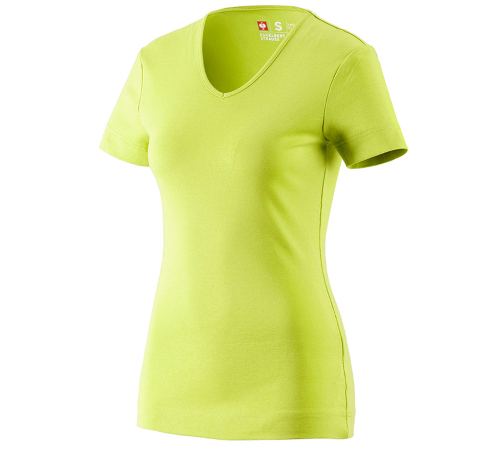 Topics: e.s. T-shirt cotton V-Neck, ladies' + maygreen