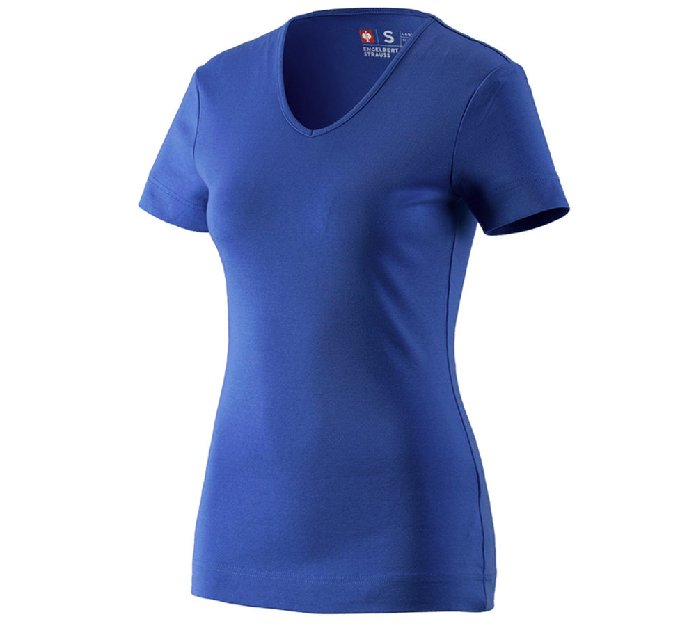 Topics: e.s. T-shirt cotton V-Neck, ladies' + royalblue
