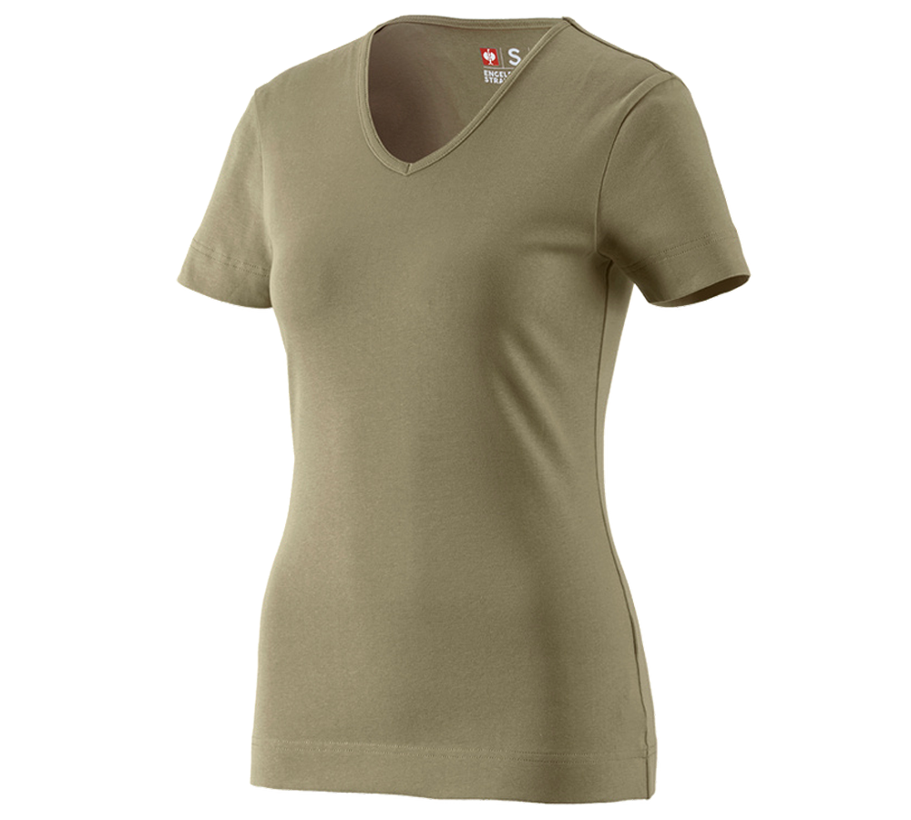 Gartenarbeit: e.s. T-Shirt cotton V-Neck, Damen + schilf