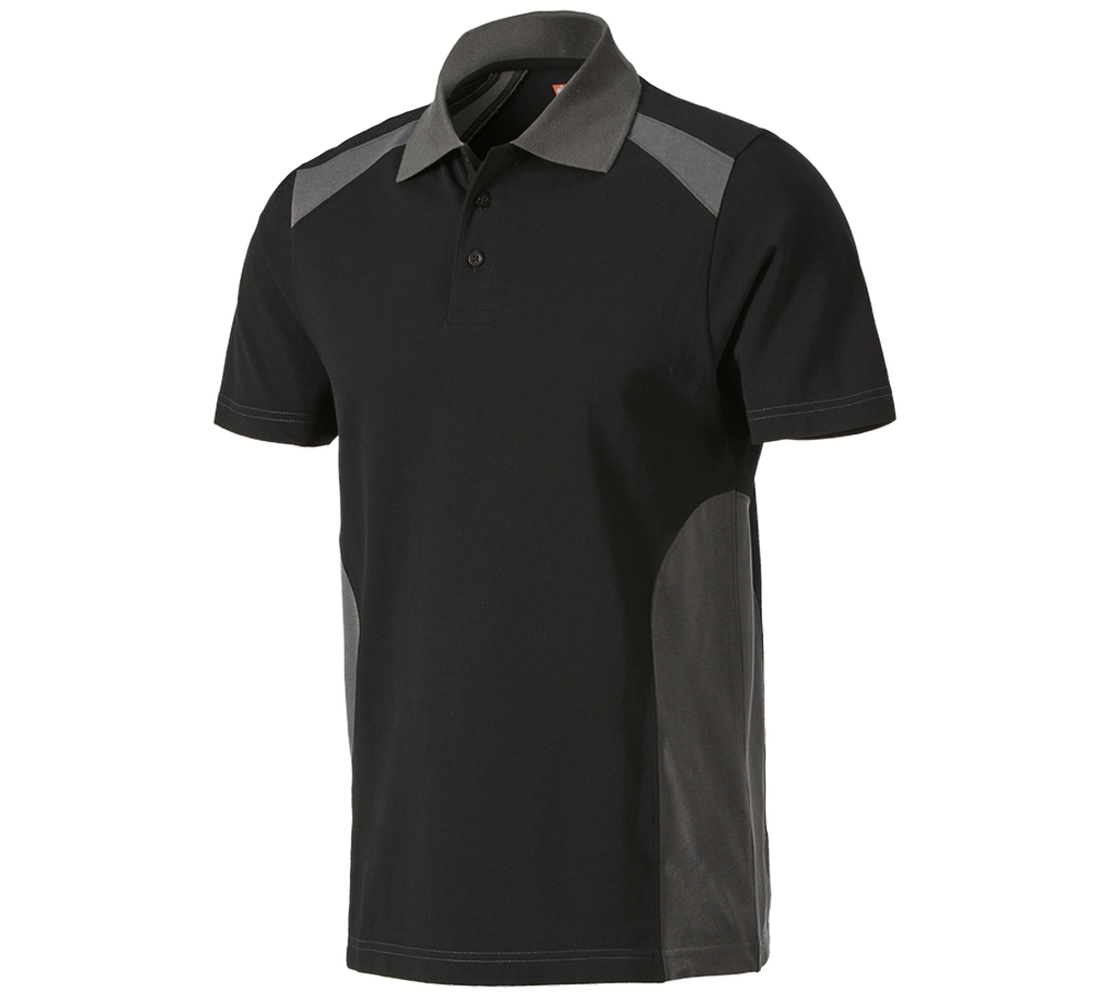 Themen: Polo-Shirt cotton e.s.active + schwarz/anthrazit