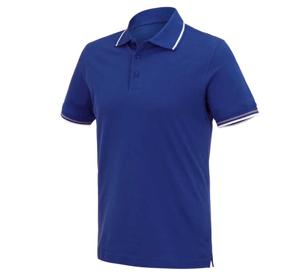 Gardening: e.s. Polo shirt cotton Deluxe Colour + royalblue/aluminium