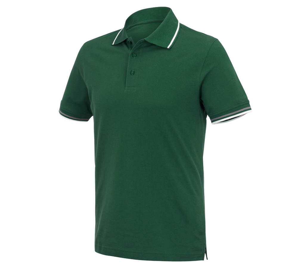 Gardening: e.s. Polo shirt cotton Deluxe Colour + green/aluminium