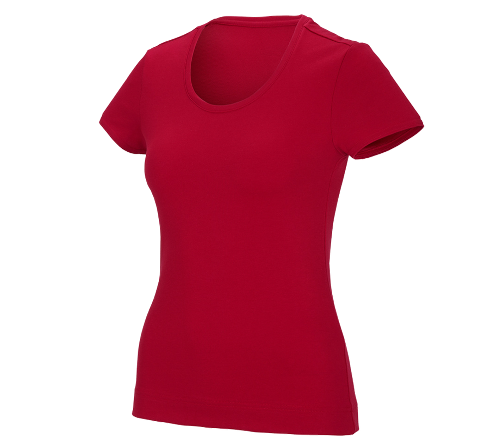 Shirts & Co.: e.s. Funktions T-Shirt poly cotton, Damen + feuerrot