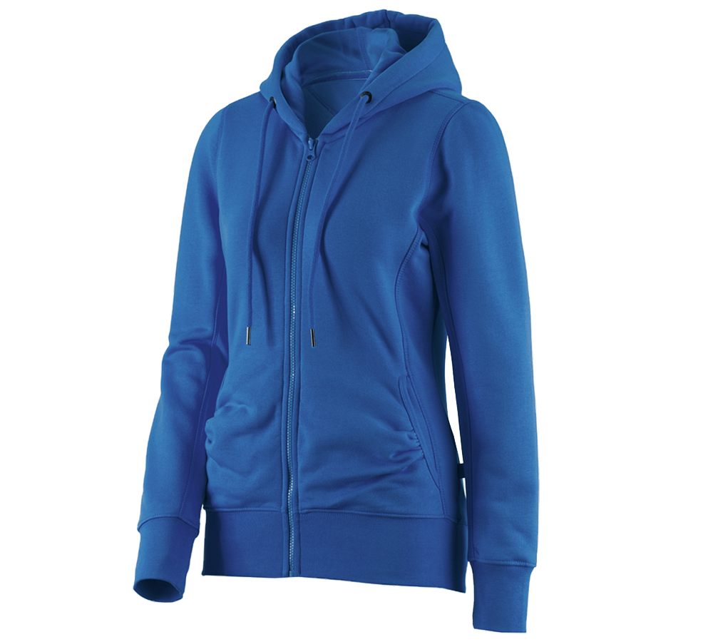 Painters | Decorators | Plasterers: e.s. Hoody sweatjacket poly cotton, ladies' + gentianblue