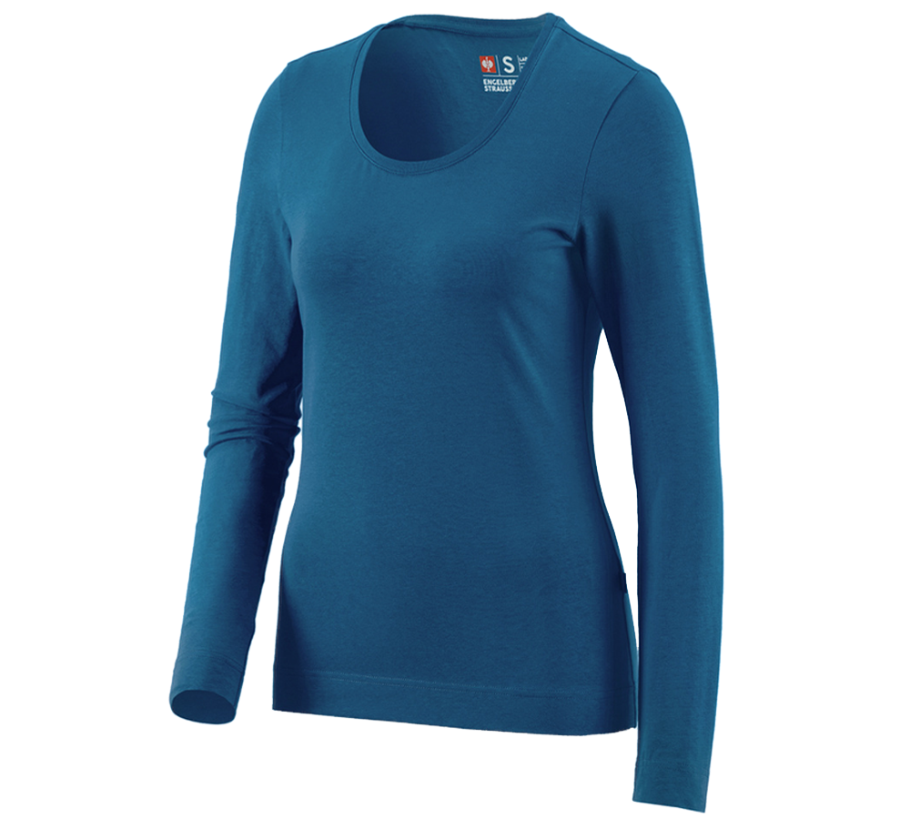 Topics: e.s. Longsleeve cotton stretch, ladies' + atoll