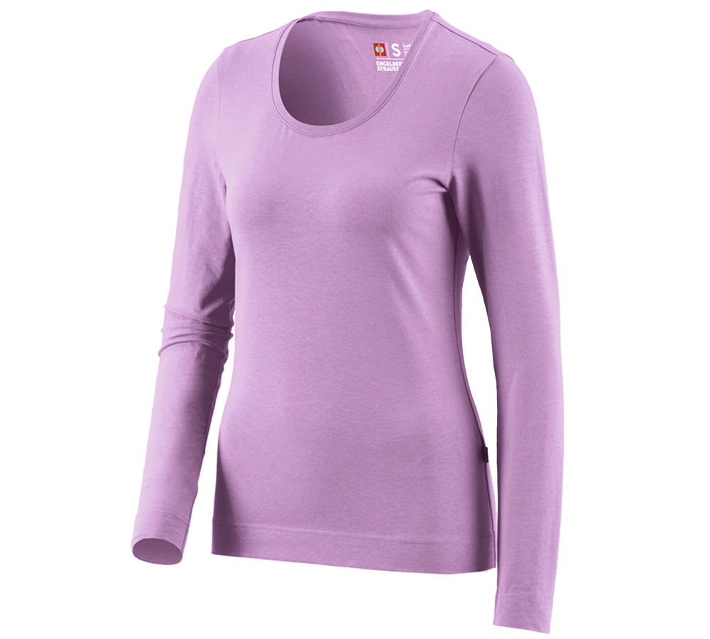 Shirts & Co.: e.s. Longsleeve cotton stretch, Damen + lavendel