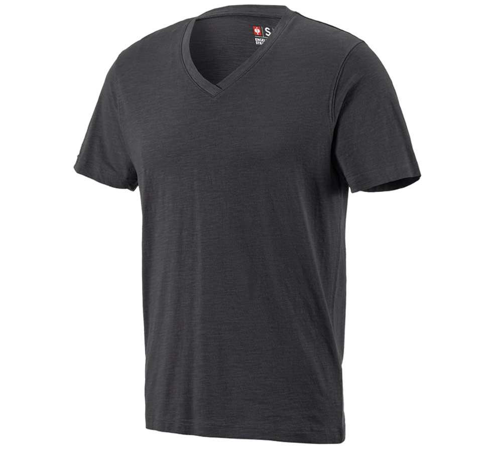 Themen: e.s. T-Shirt cotton slub V-Neck + graphit