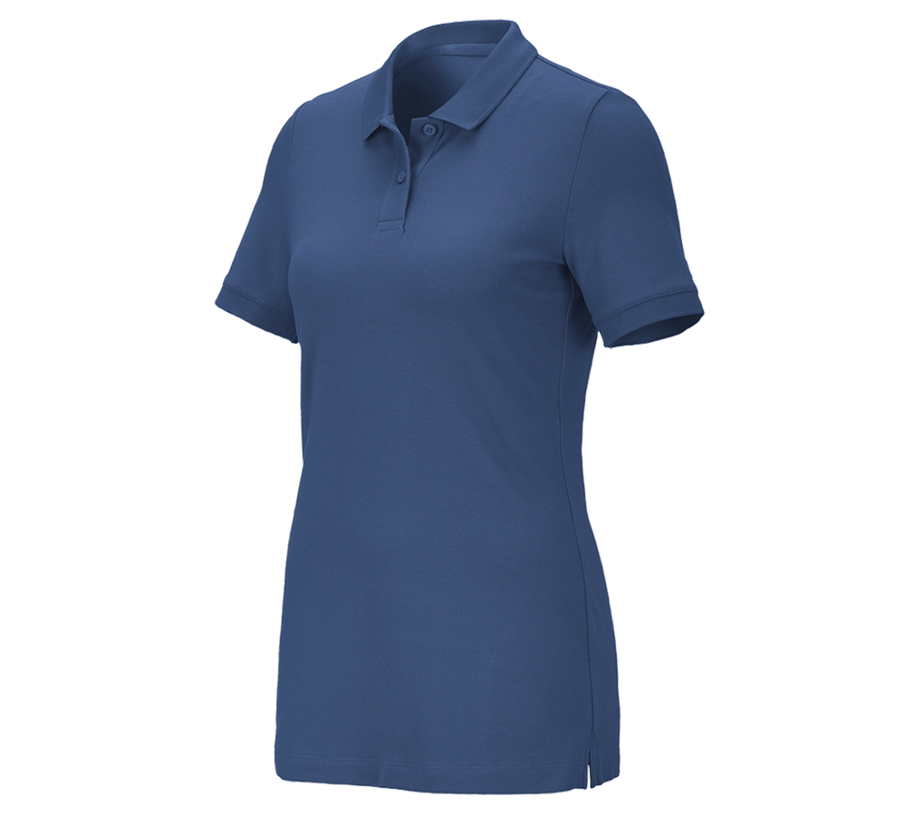 Topics: e.s. Piqué-Polo cotton stretch, ladies' + cobalt