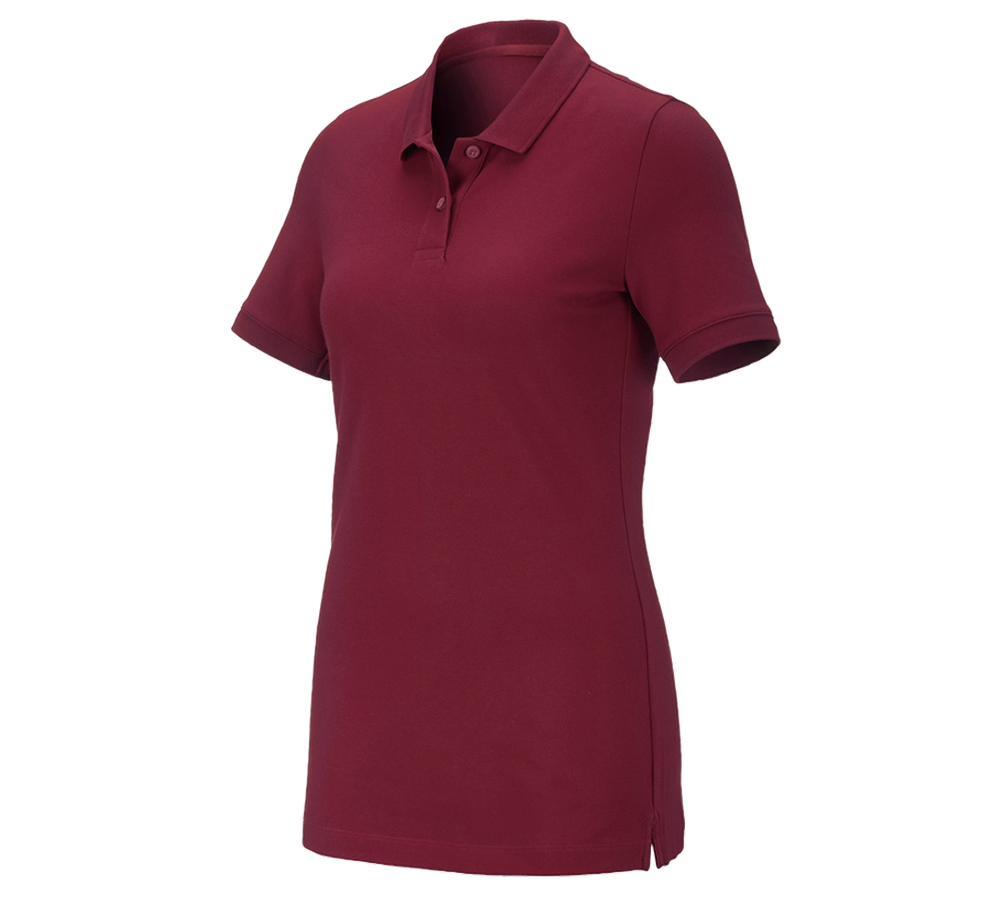 Topics: e.s. Piqué-Polo cotton stretch, ladies' + bordeaux