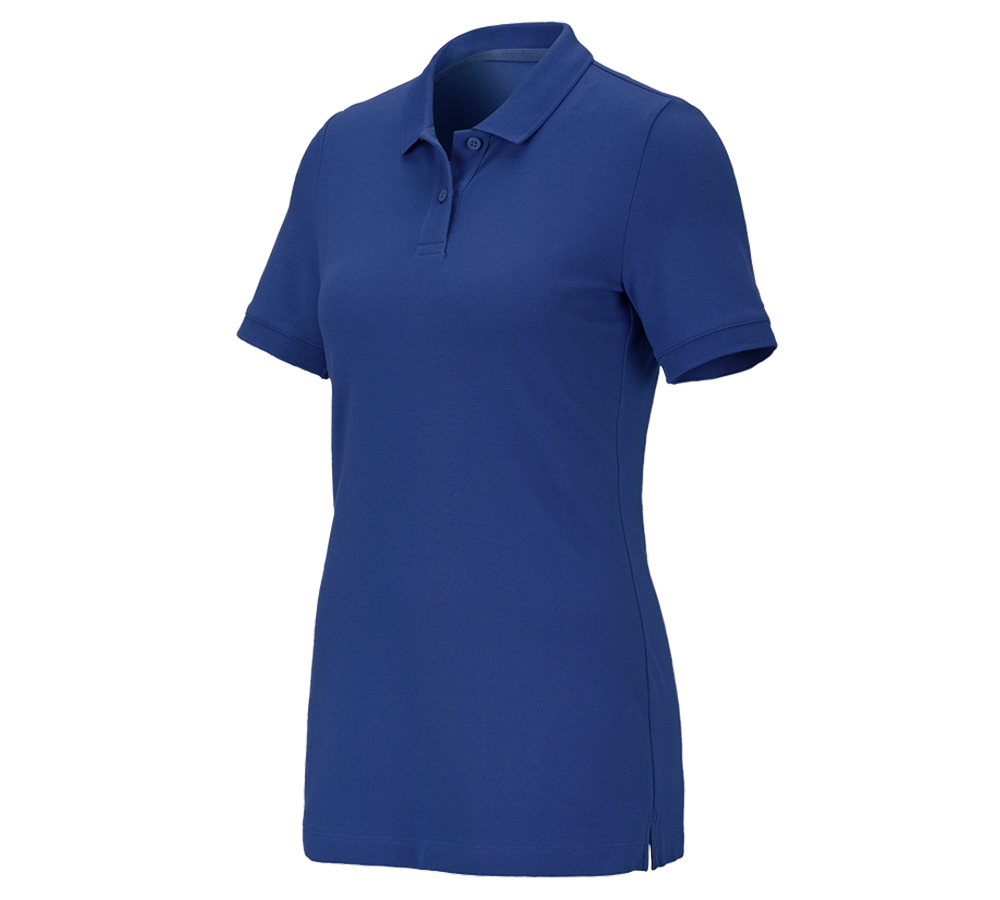 Topics: e.s. Piqué-Polo cotton stretch, ladies' + royalblue