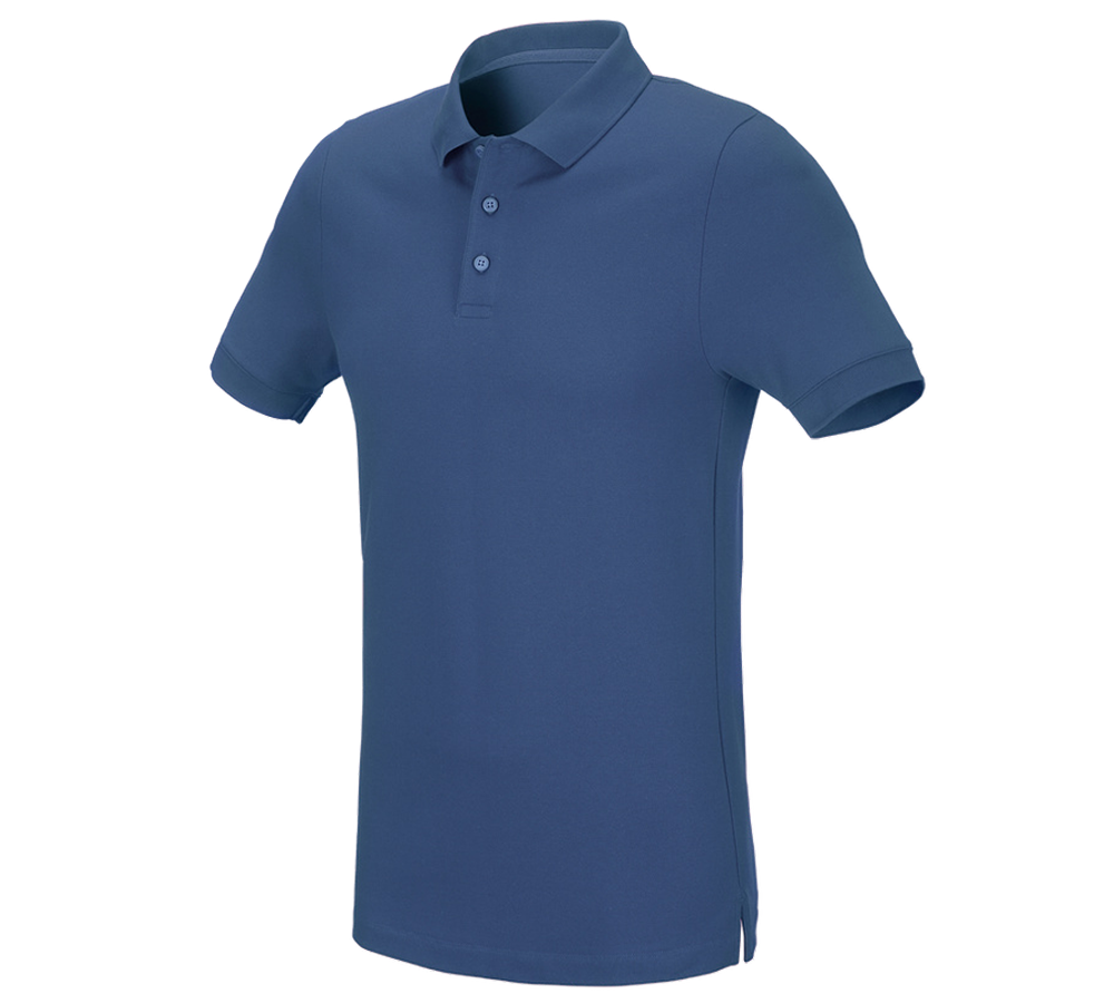 Themen: e.s. Piqué-Polo cotton stretch, slim fit + kobalt