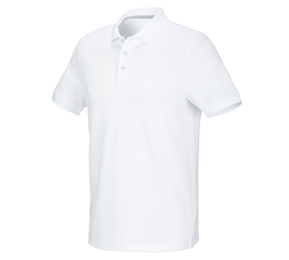 Themen: e.s. Piqué-Polo cotton stretch + weiß