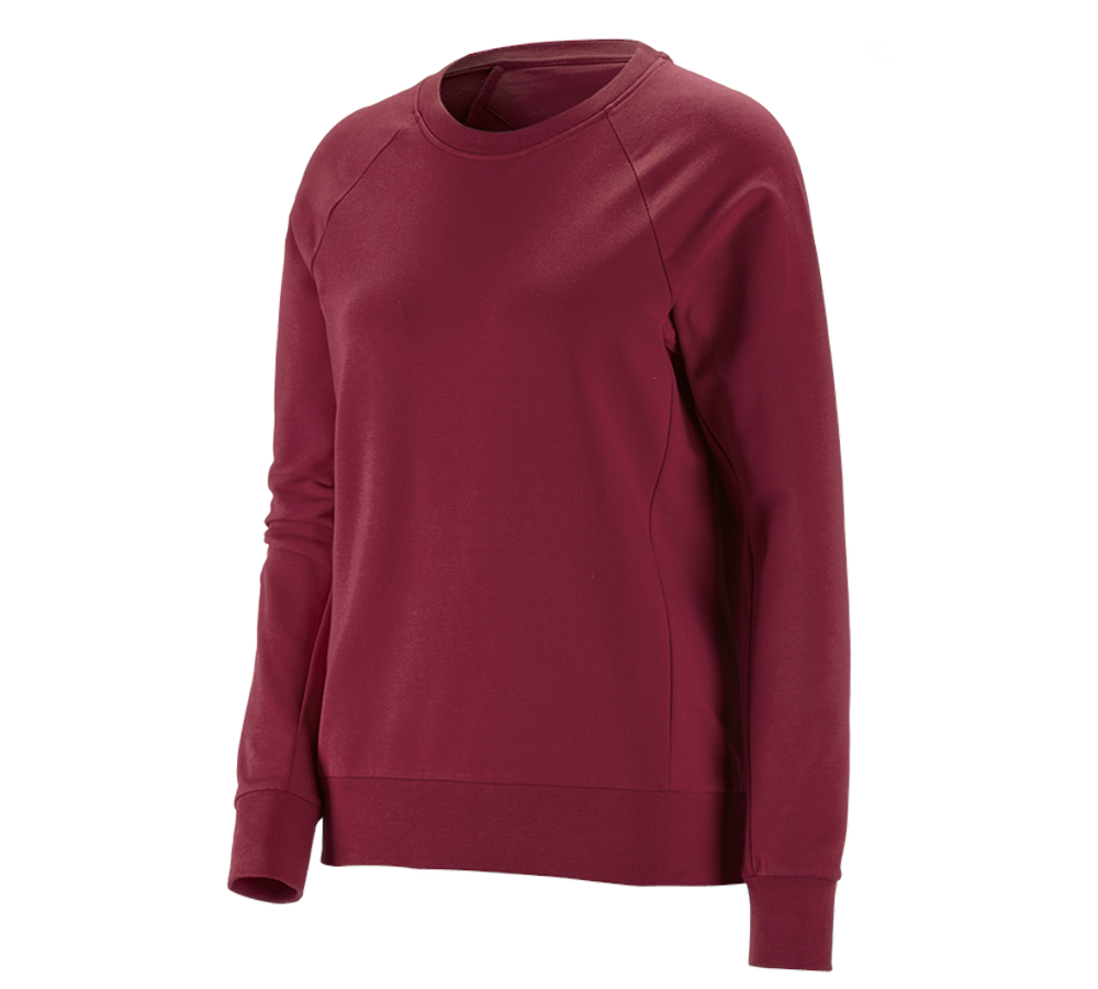 Shirts, Pullover & more: e.s. Sweatshirt cotton stretch, ladies' + bordeaux