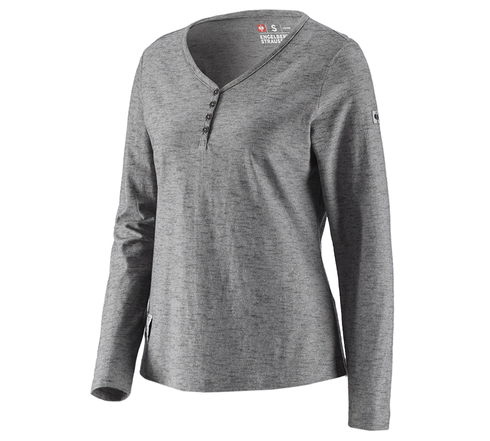 Shirts & Co.: Longsleeve e.s.vintage, Damen + schwarz melange