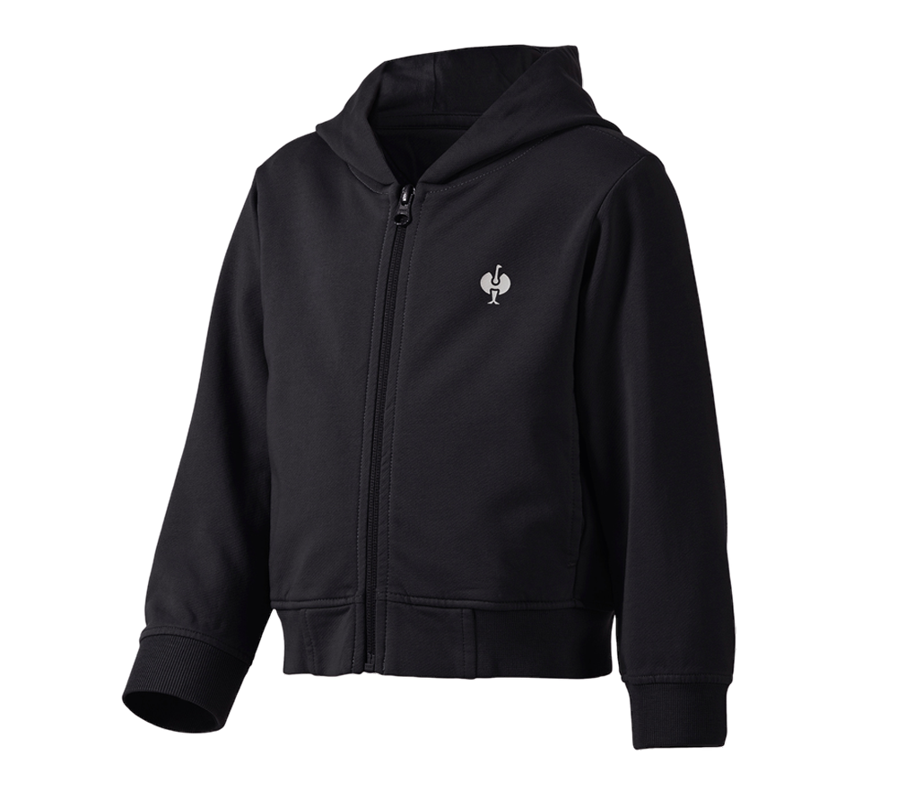 Shirts & Co.: Kapuzensweatjacke e.s.motion ten, Kinder + oxidschwarz vintage