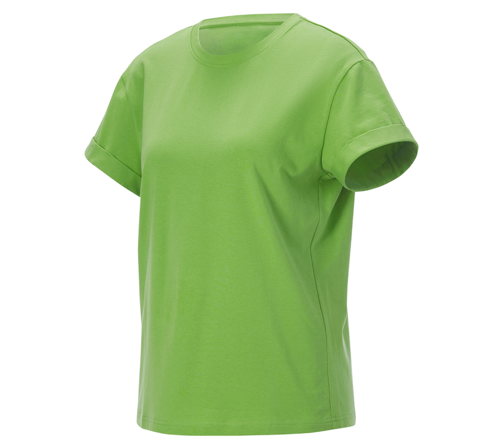 Shirts, Pullover & more: e.s. T-shirt cotton stretch rolled sleeve, ladies + seagreen