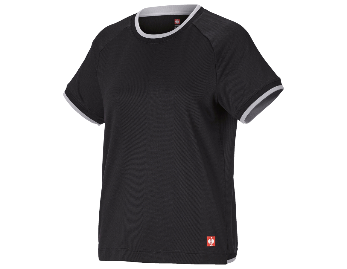 Shirts & Co.: Funktions T-Shirt e.s.ambition, Damen + schwarz/platin