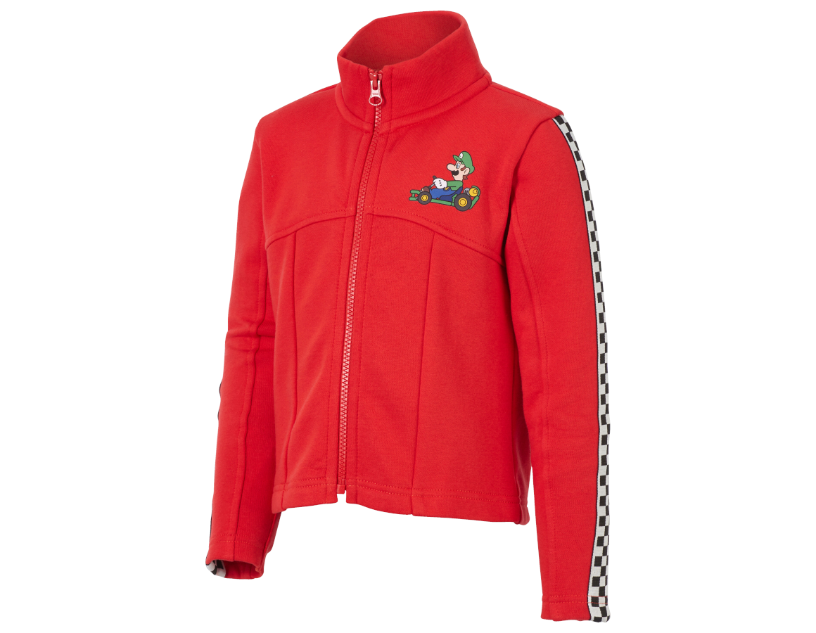 Shirts & Co.: Mario Kart Sweatjacke, Kinder + straussrot