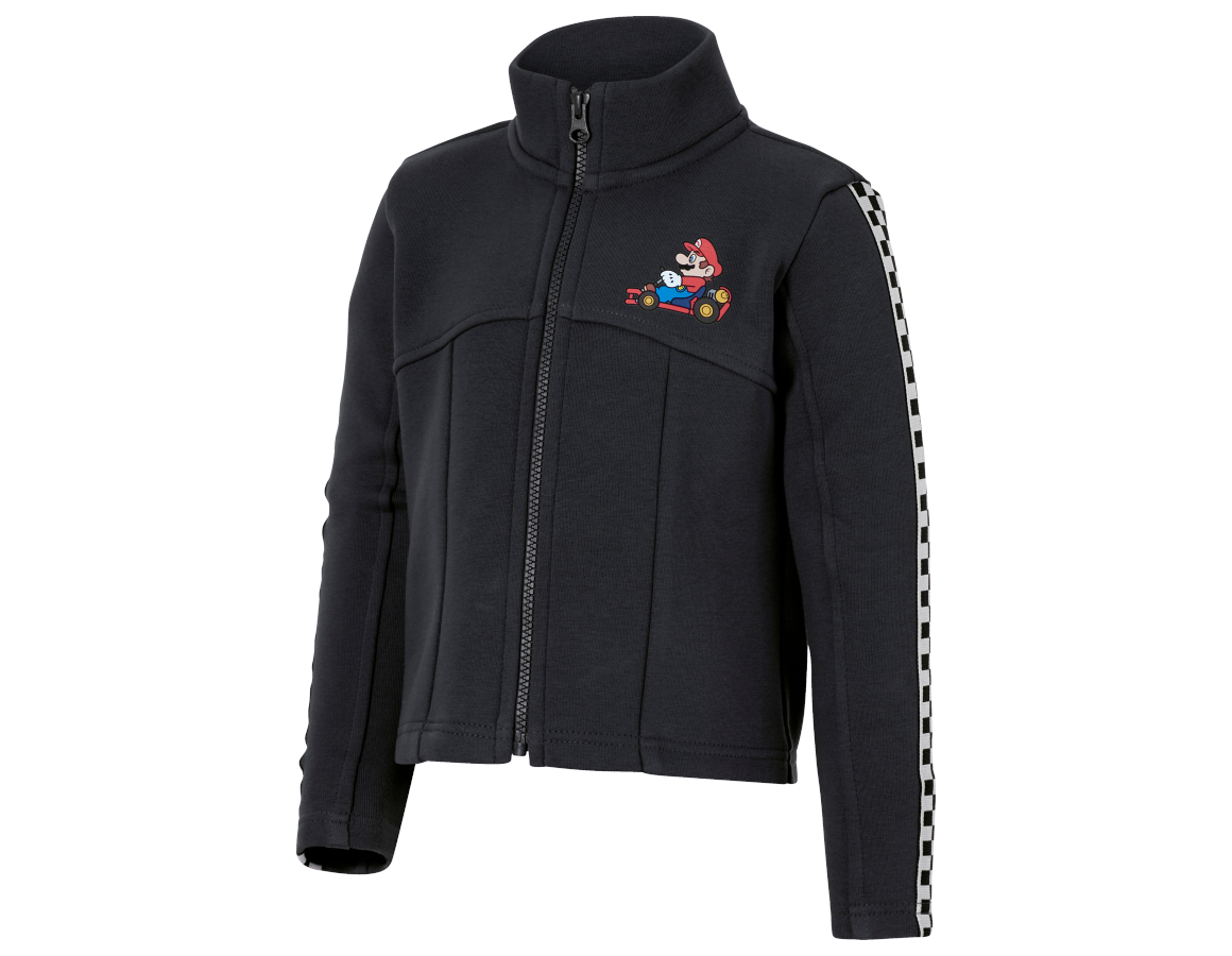 Shirts & Co.: Mario Kart Sweatjacke, Kinder + schwarz