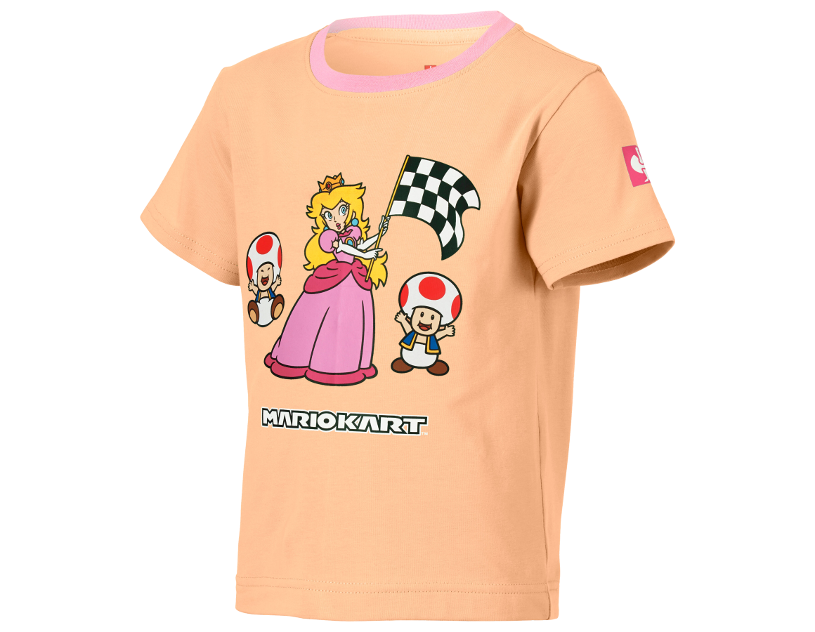 Kollaborationen: Mario Kart/Peach T-Shirt, Kinder + pfirsich