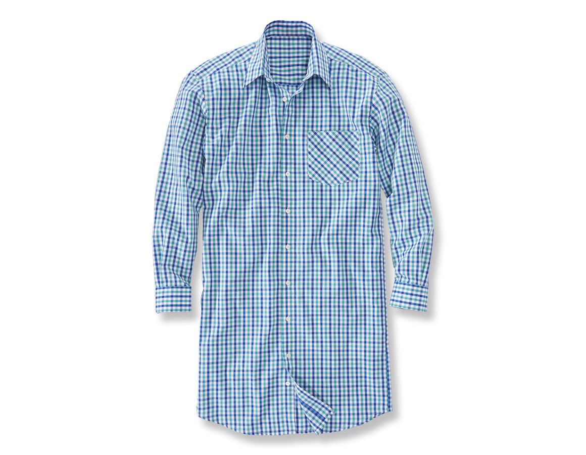 Shirts, Pullover & more: Long sleeved shirt Hamburg, extra long + royalblue/lagoon/white